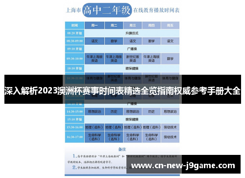 深入解析2023澳洲杯赛事时间表精选全览指南权威参考手册大全 深入解析2023澳洲杯赛事时间表精选全览指南权威参考手册大全