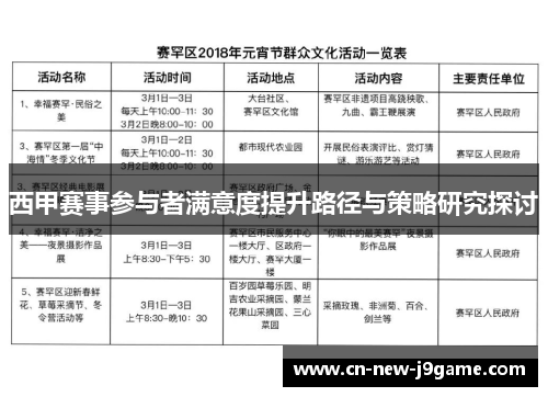 西甲赛事参与者满意度提升路径与策略研究探讨